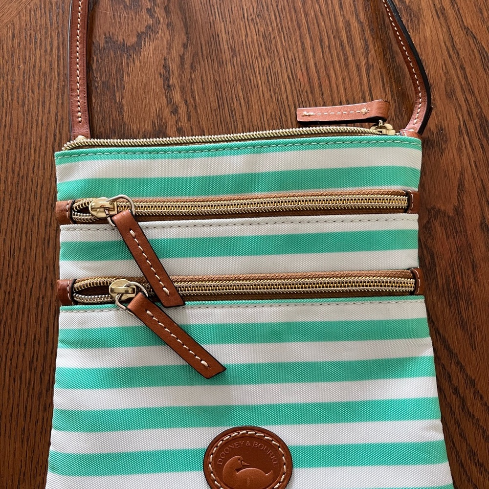 Dooney & Bourke Green Striped Crossbody Bag